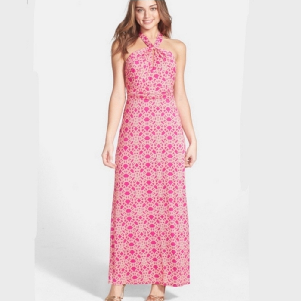 Reg $200 Laundry by Shelli Segal Halter Maxi Dress size M